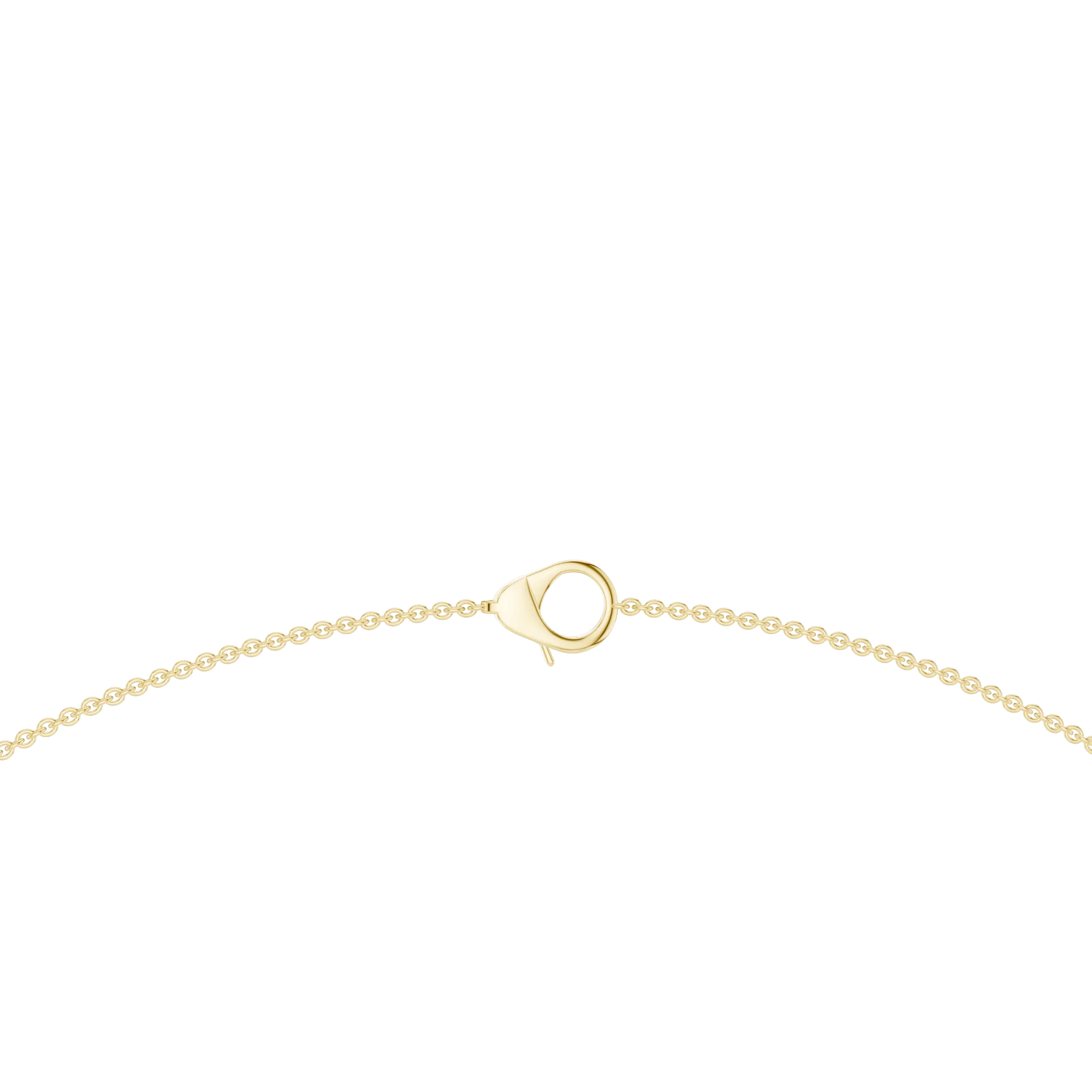 Gold chain necklace on a white background