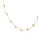 Gold necklace with diamond accents on a white background
