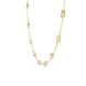 Gold necklace with diamond accents on a white background
