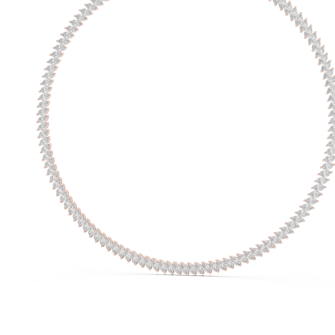 Dainty diamond necklace on a white background