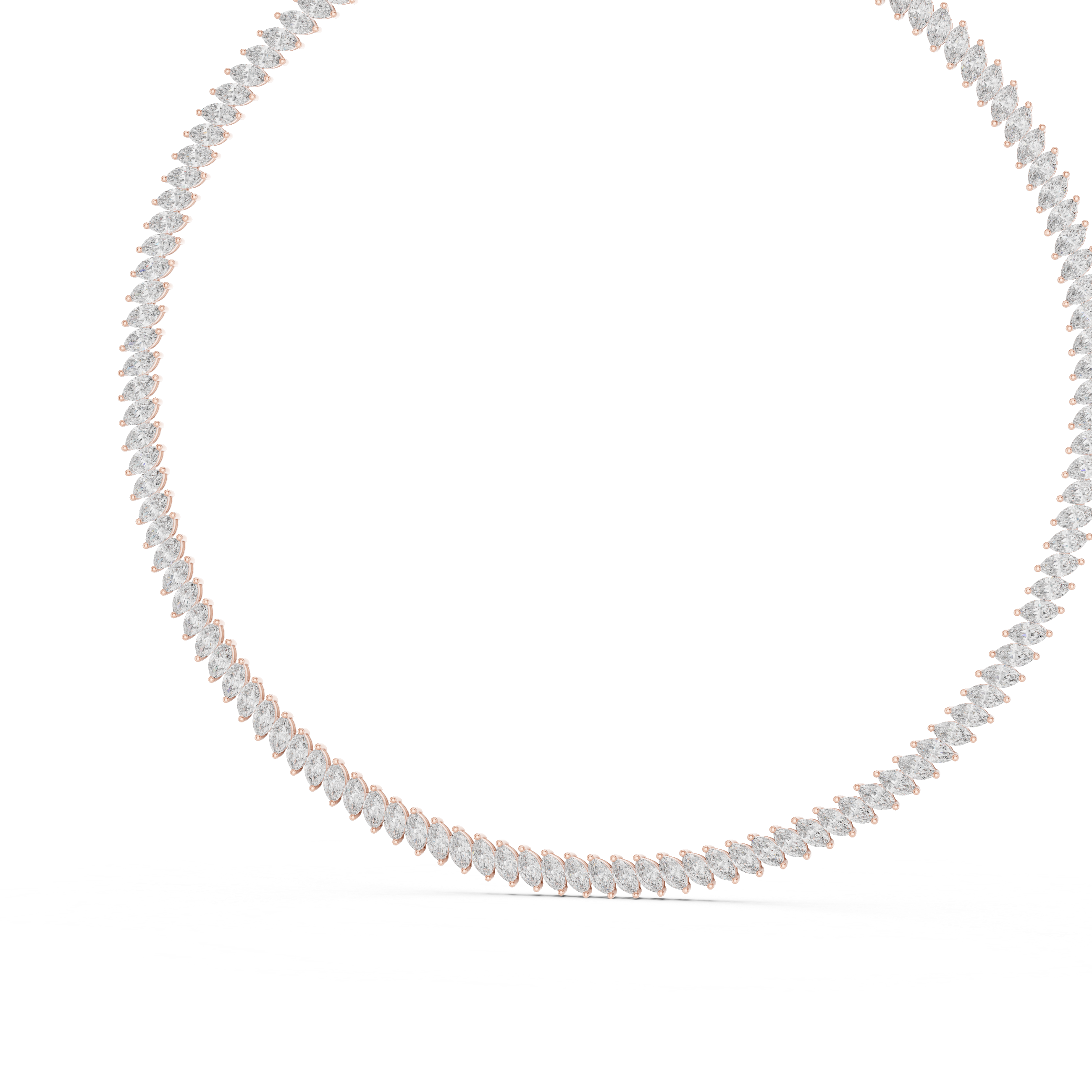 Dainty diamond necklace on a white background