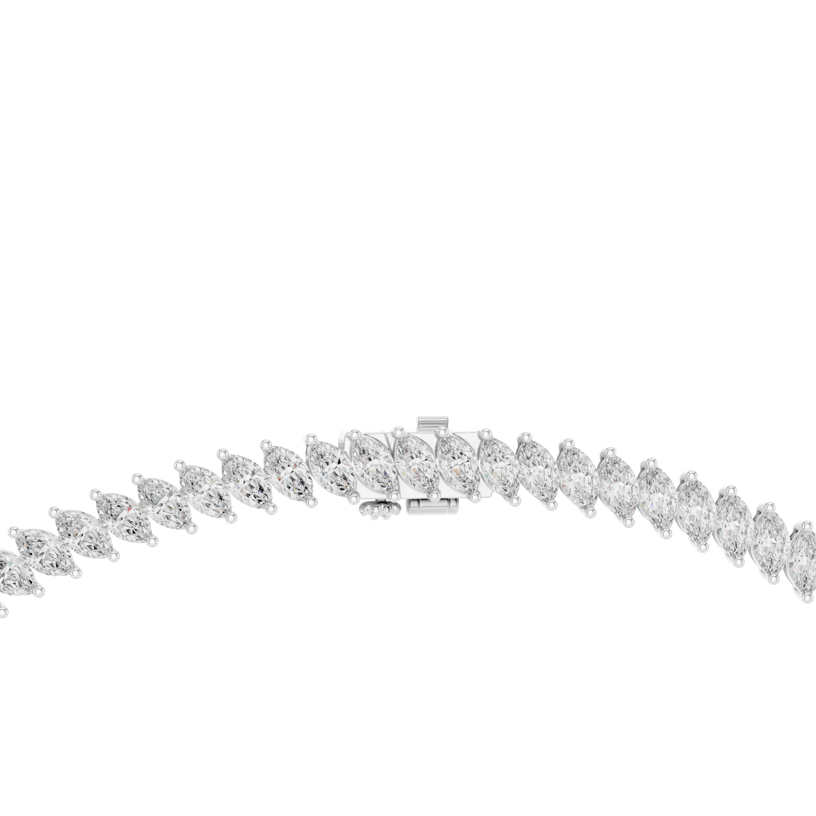 Diamond necklace on a white background
