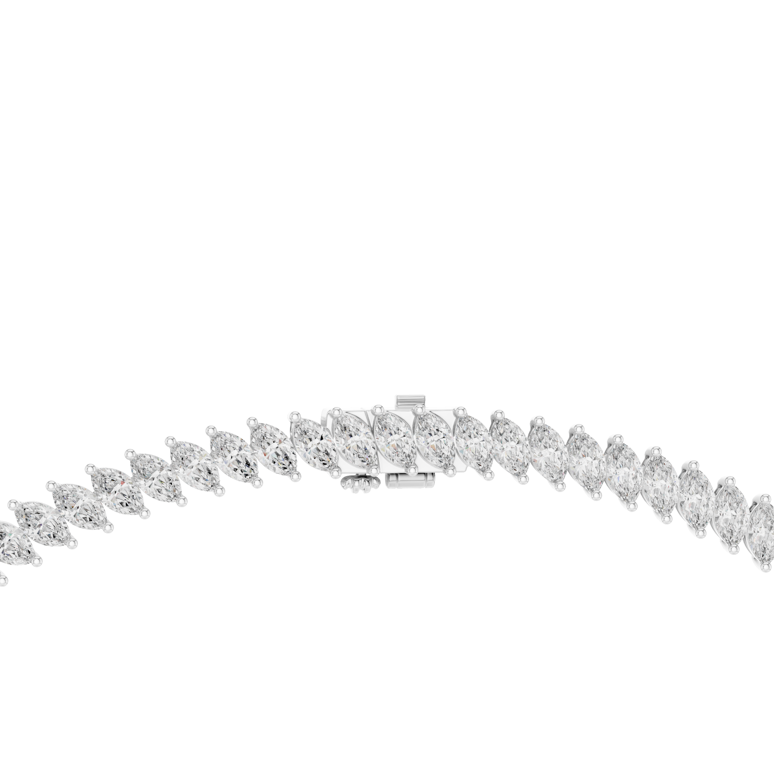 Diamond necklace on a white background