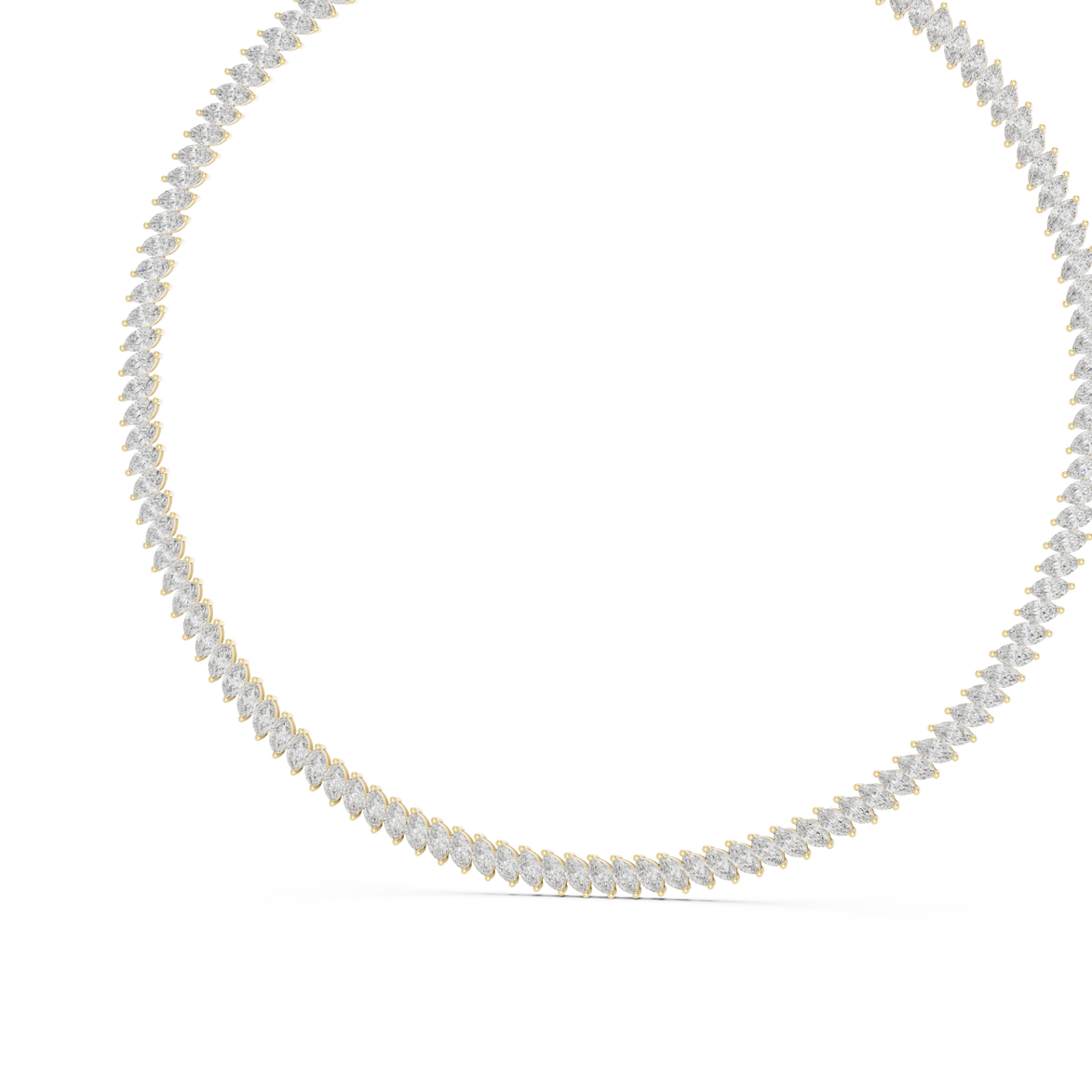 Dainty diamond necklace on a white background