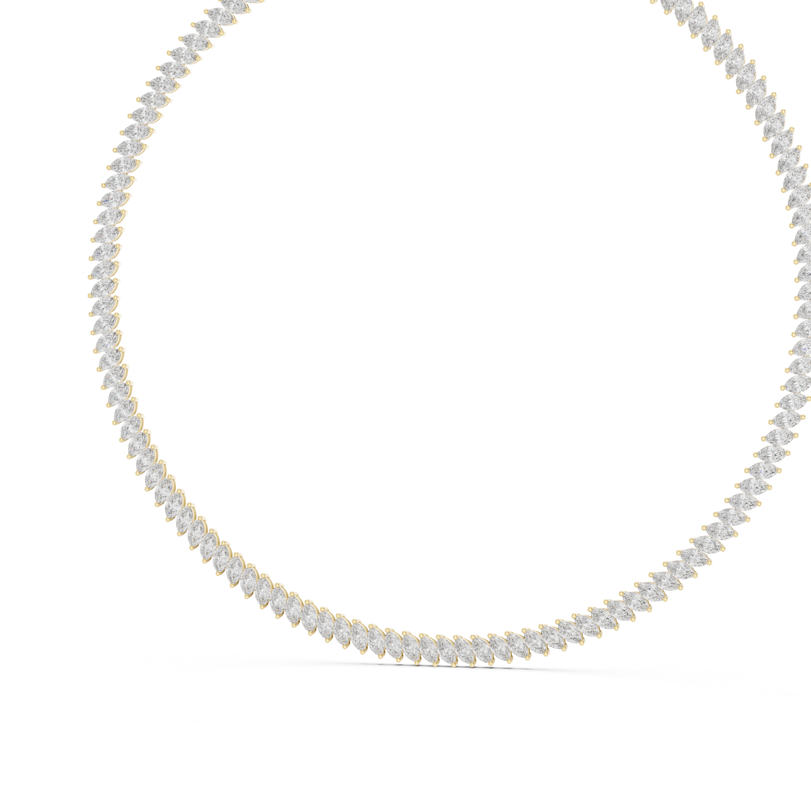 Dainty diamond necklace on a white background