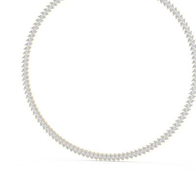 Dainty diamond necklace on a white background
