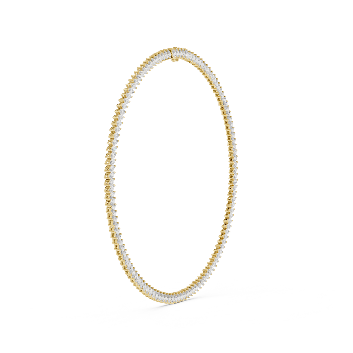 gold necklace on a white background