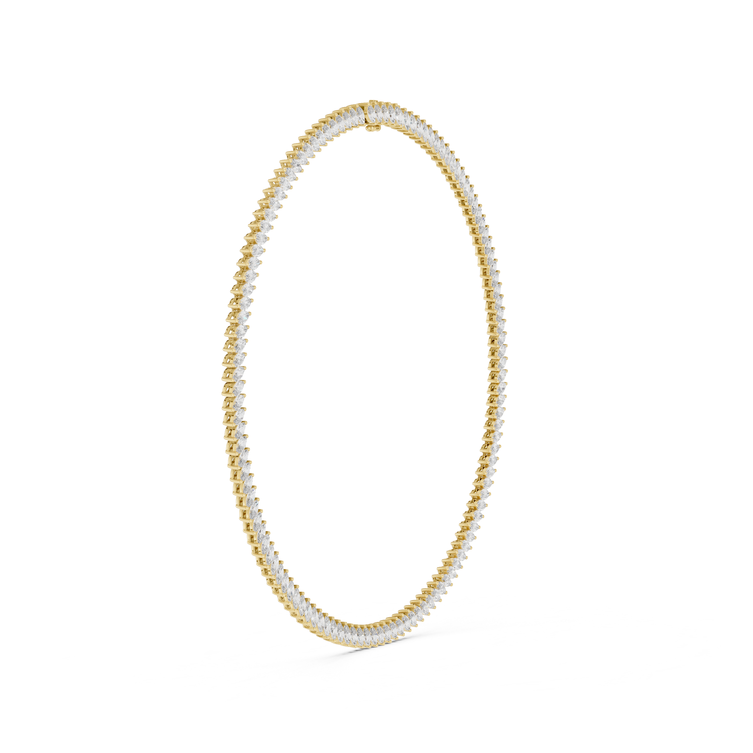 gold necklace on a white background