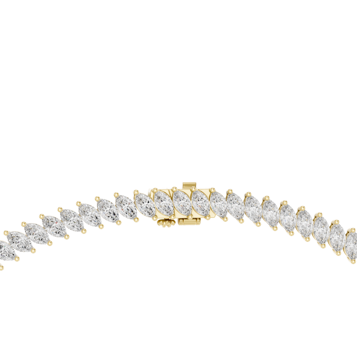 Gold and diamond bracelet on a white background