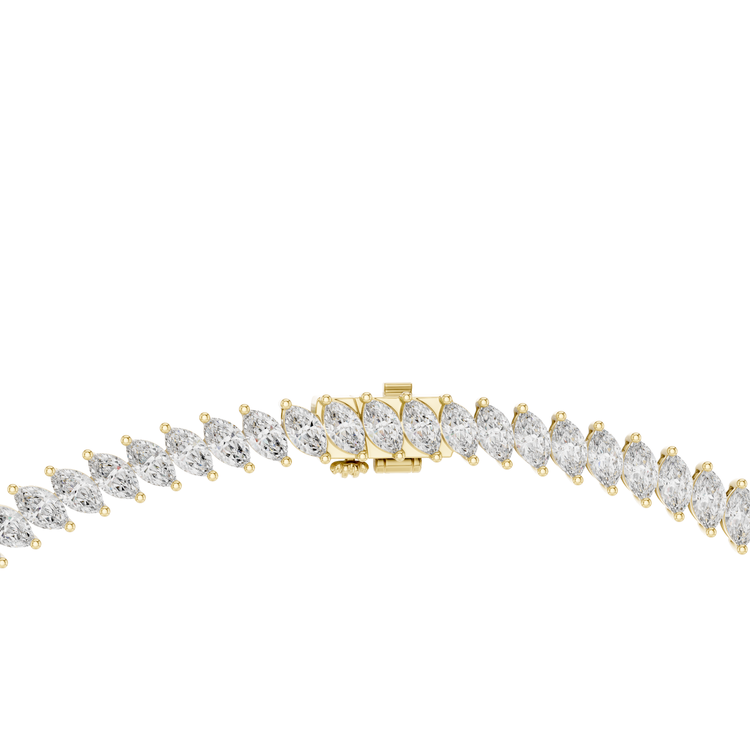 Gold and diamond bracelet on a white background
