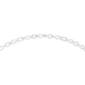 white gold necklace with various links on a white background
