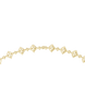 yellow gold necklace with diamond-like stones on a white background