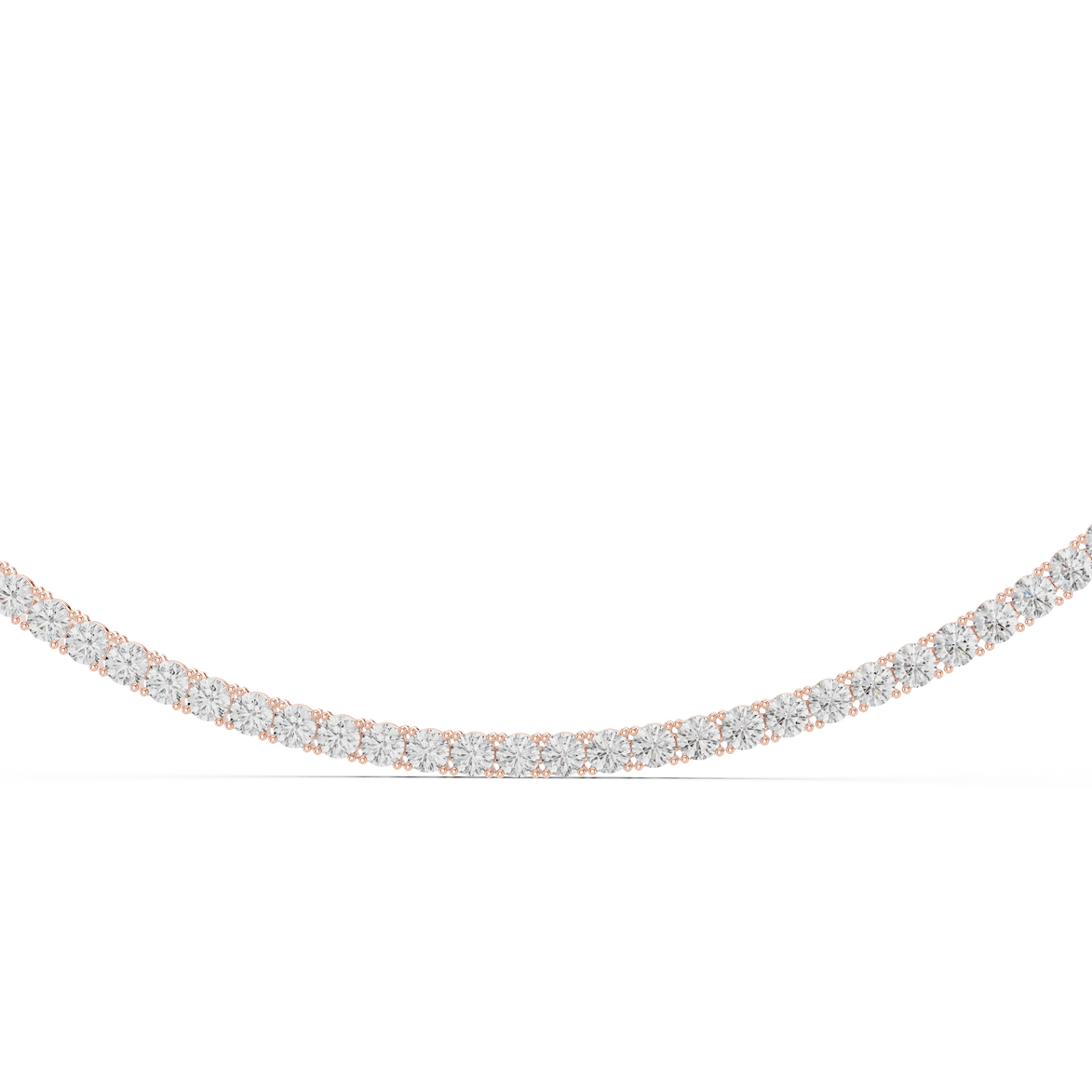 Gold and diamond necklace on a white background