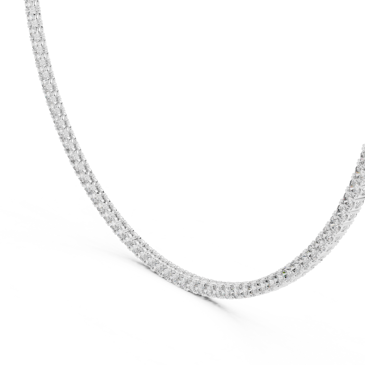 Diamond necklace on a white background