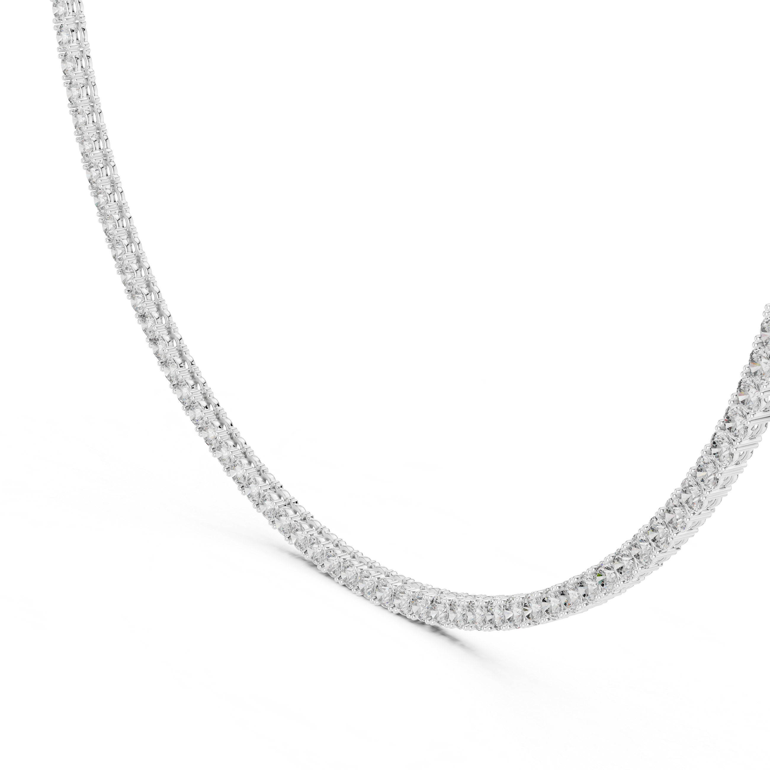 Diamond necklace on a white background