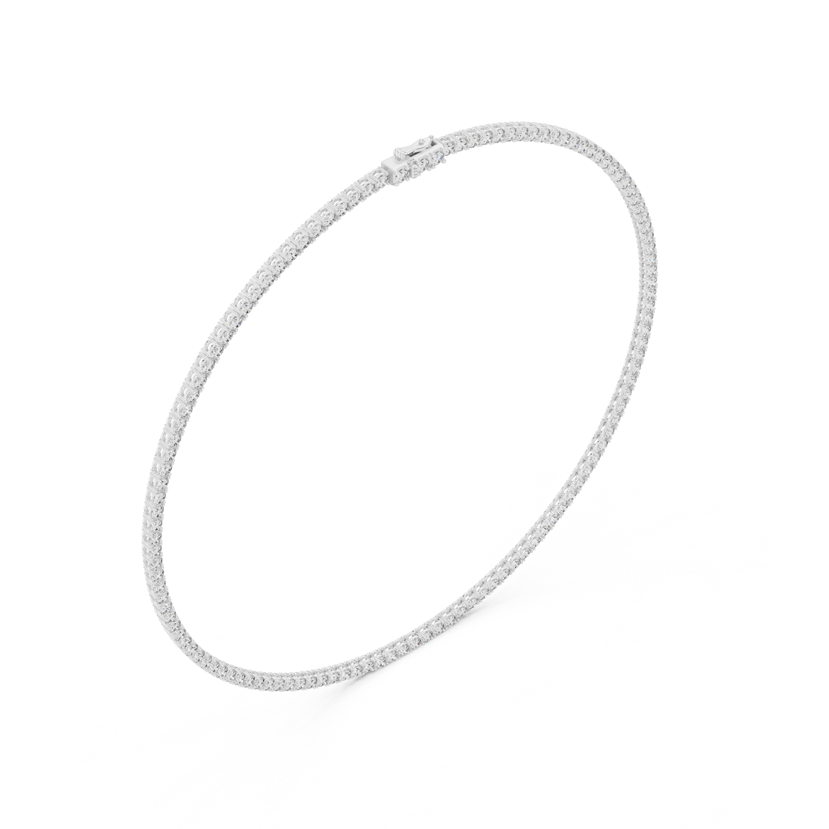 Silver hoop earring on a white background