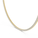 Gold necklace with diamonds on a white background