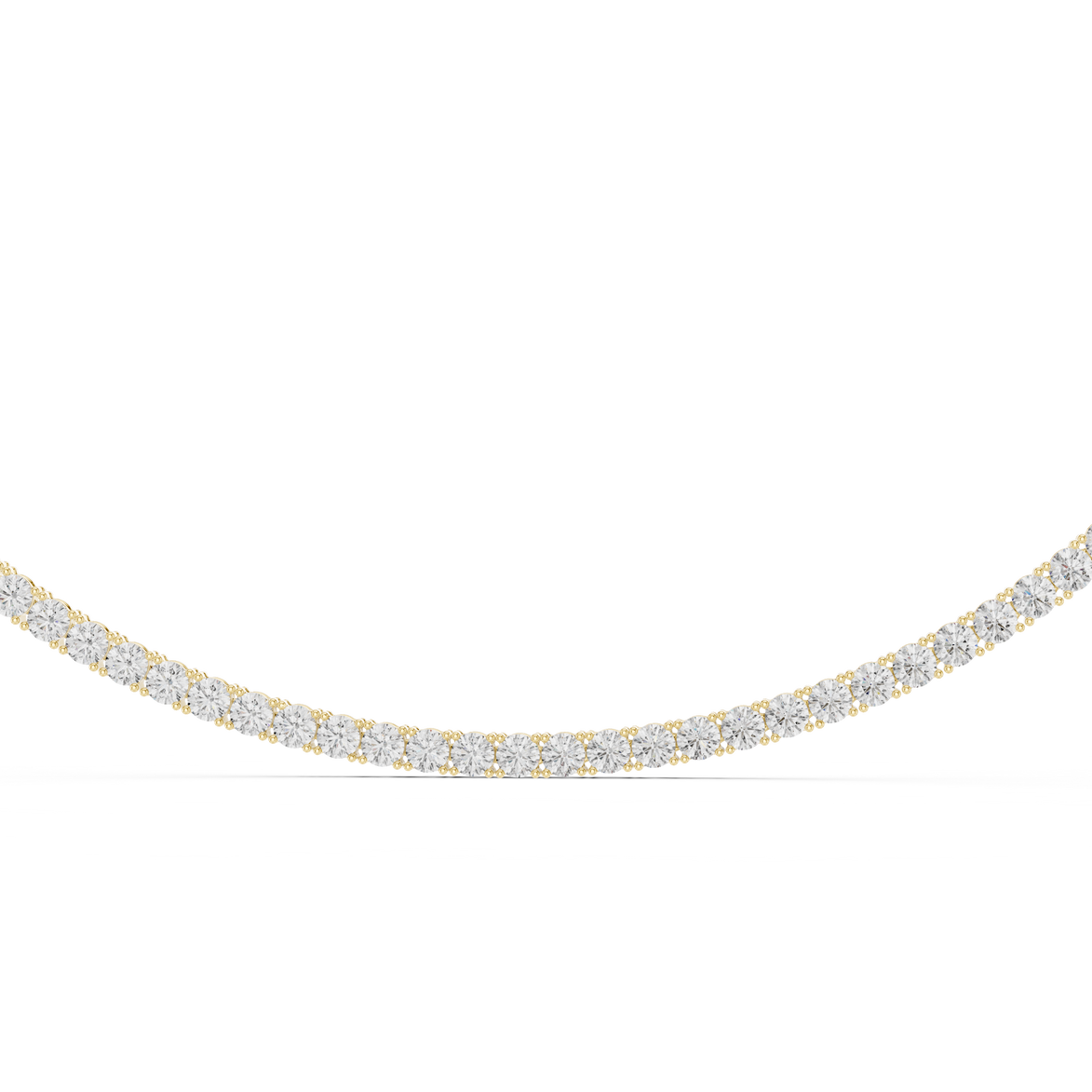 Gold and diamond necklace on a white background