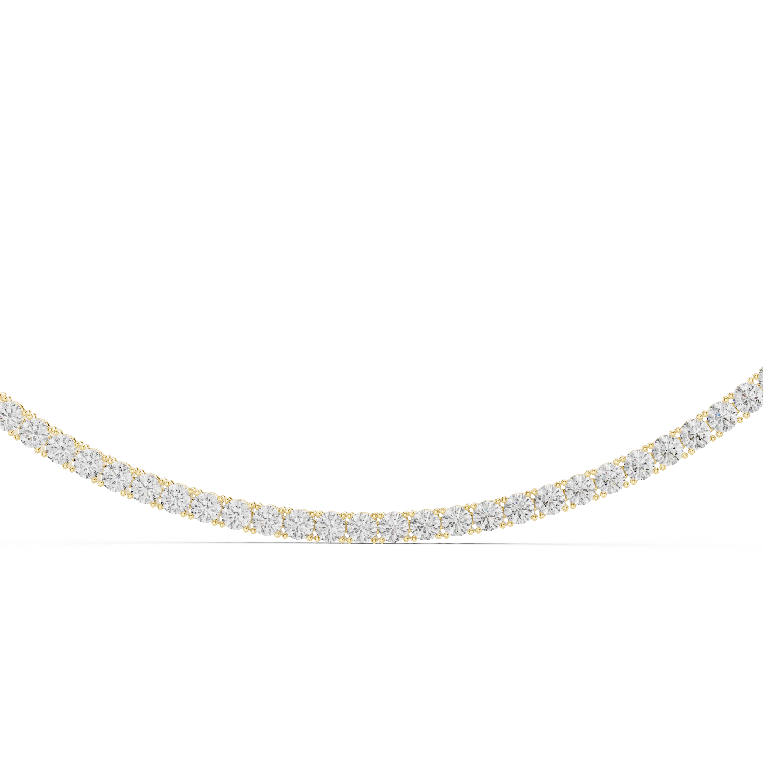 Gold and diamond necklace on a white background