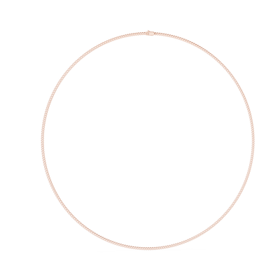 Rose gold necklace on a white background
