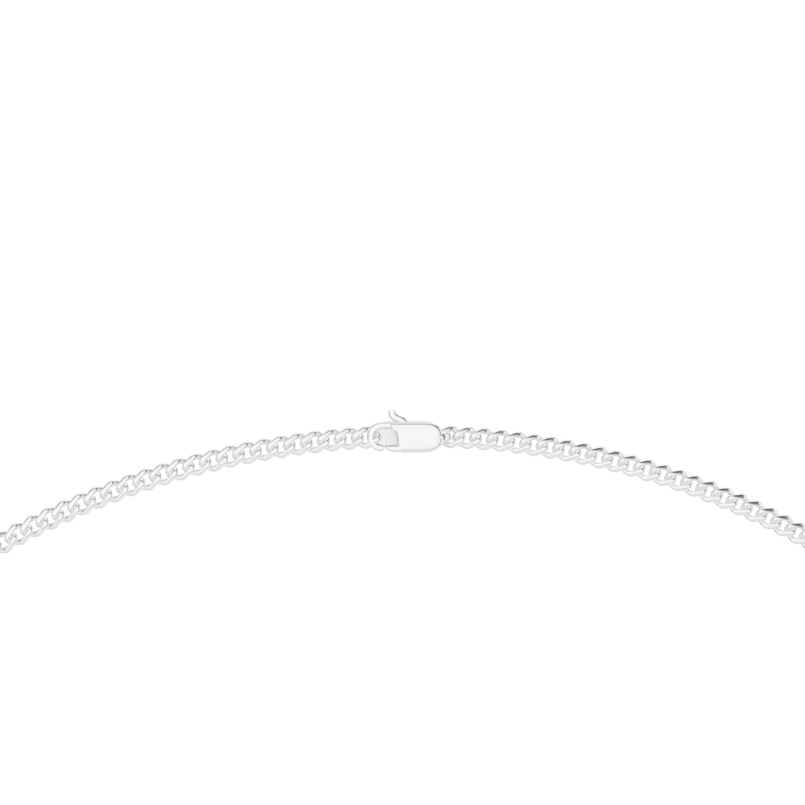 white gold necklace on a white background