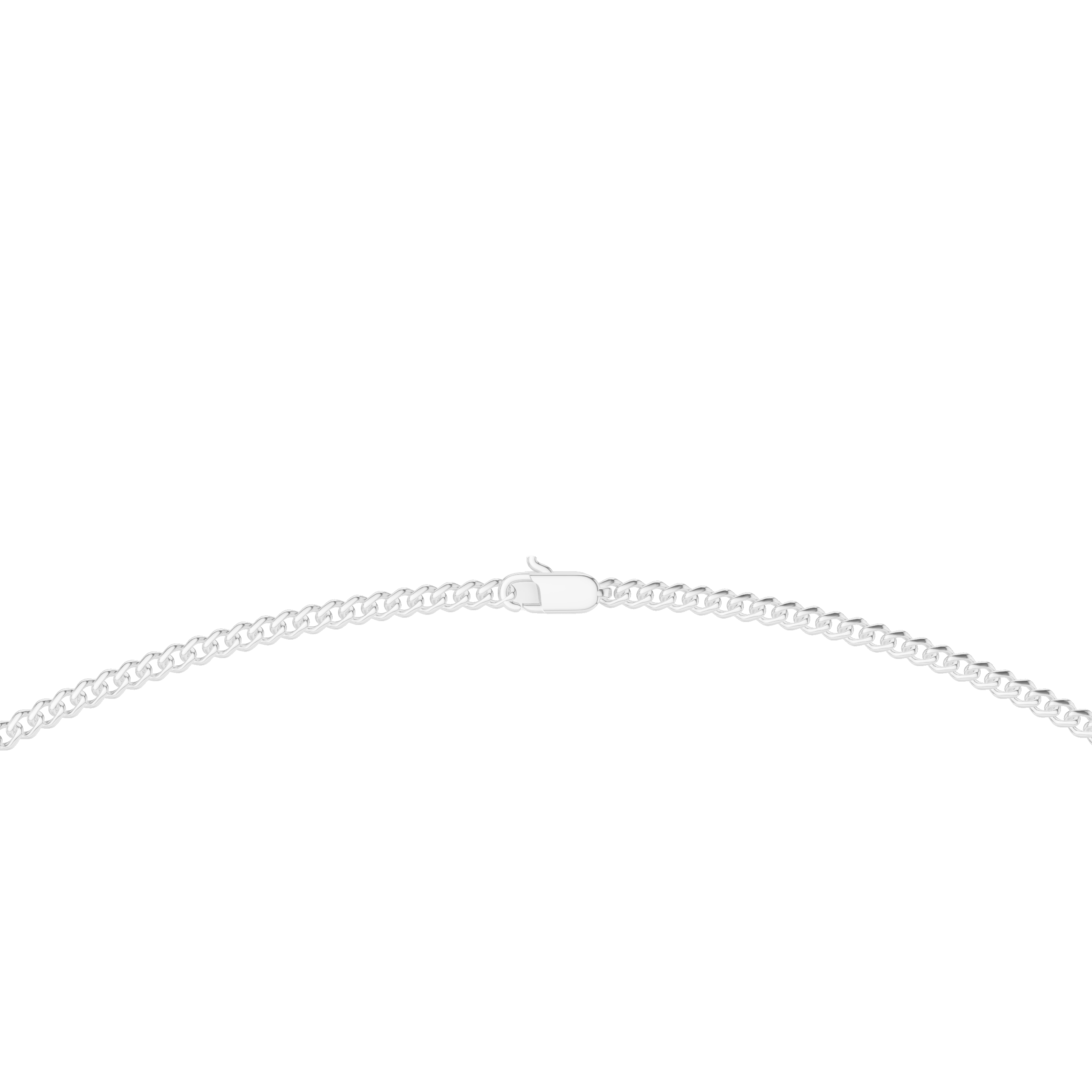 white gold necklace on a white background