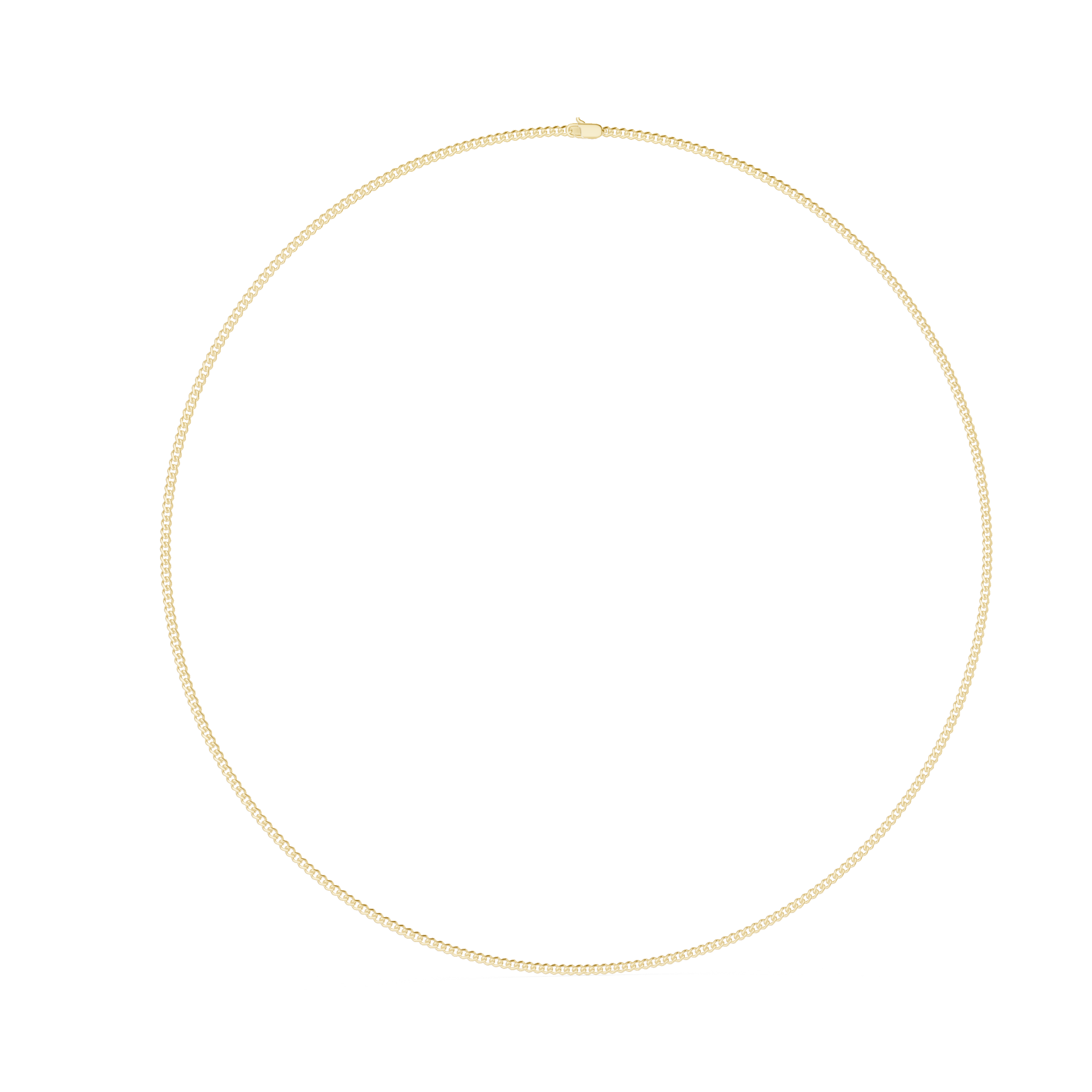 Gold necklace on a white background