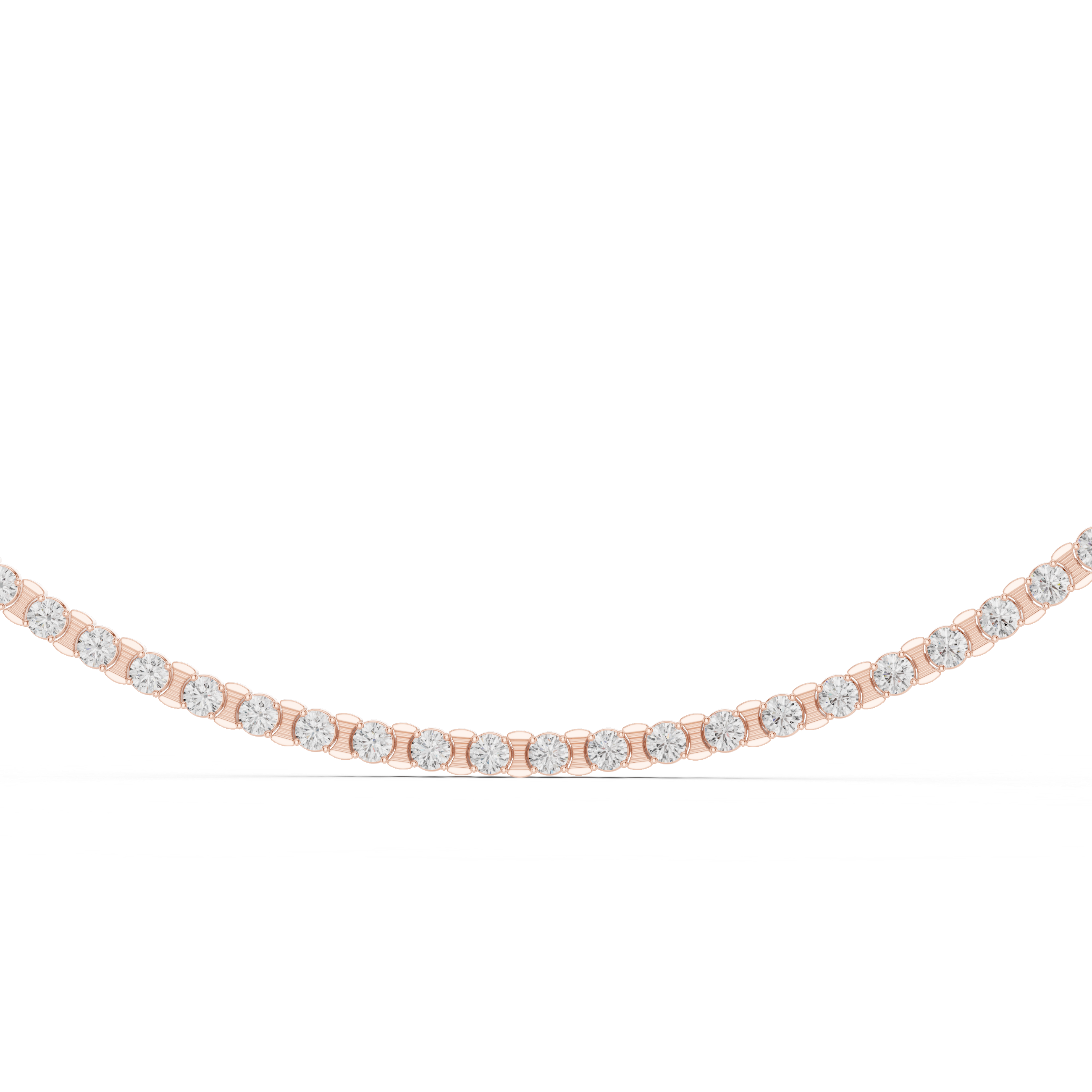 Gold and diamond necklace on a white background