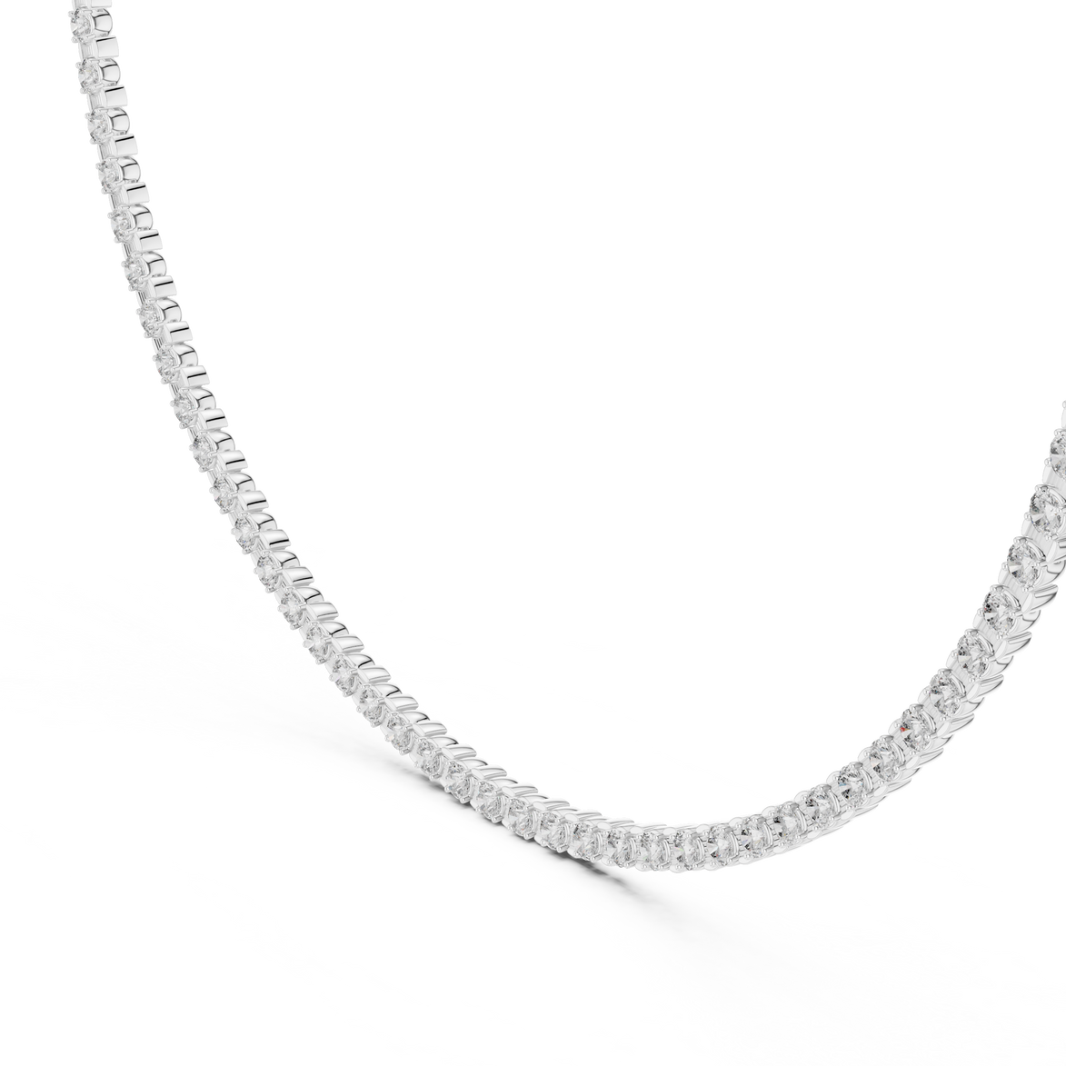 Diamond necklace on a white background