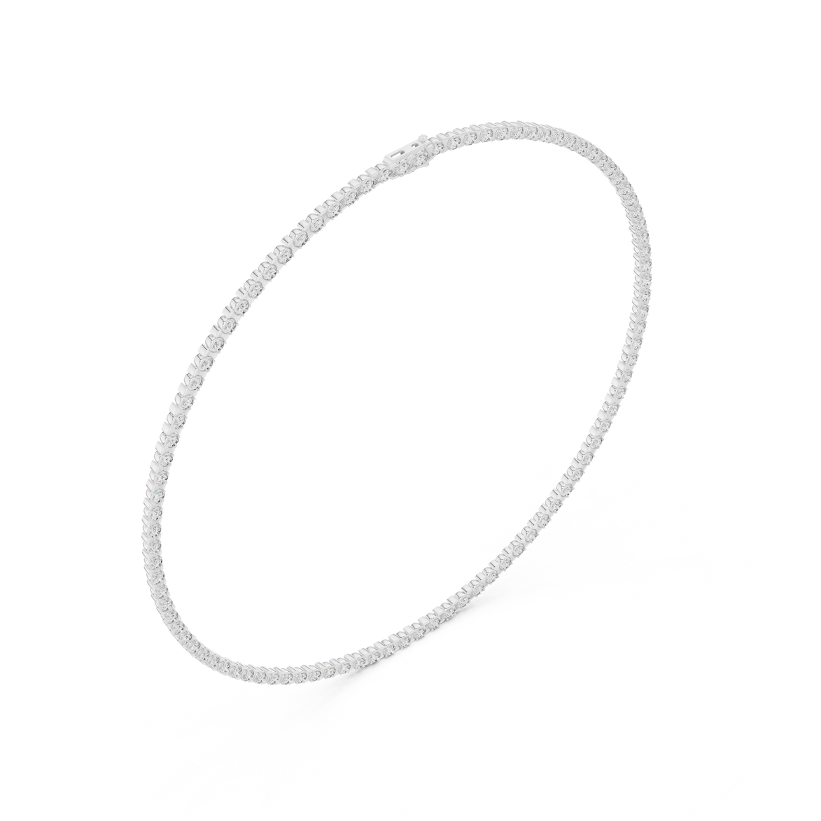 Silver hoop earring on a white background