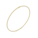 Gold necklace with small round beads on a white background