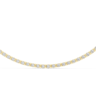 Gold necklace with diamonds on a white background