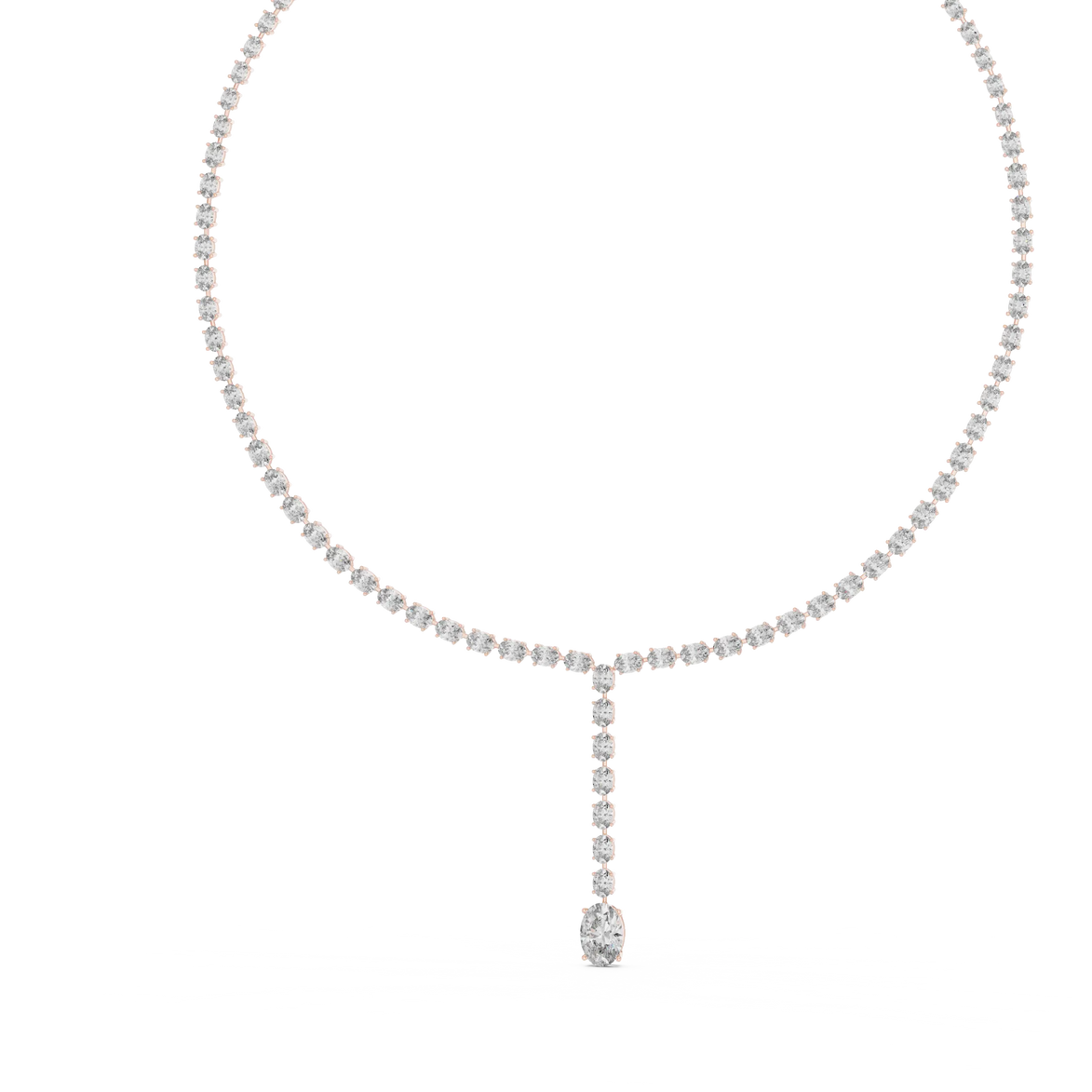 Pearl necklace with a clasp on a white background