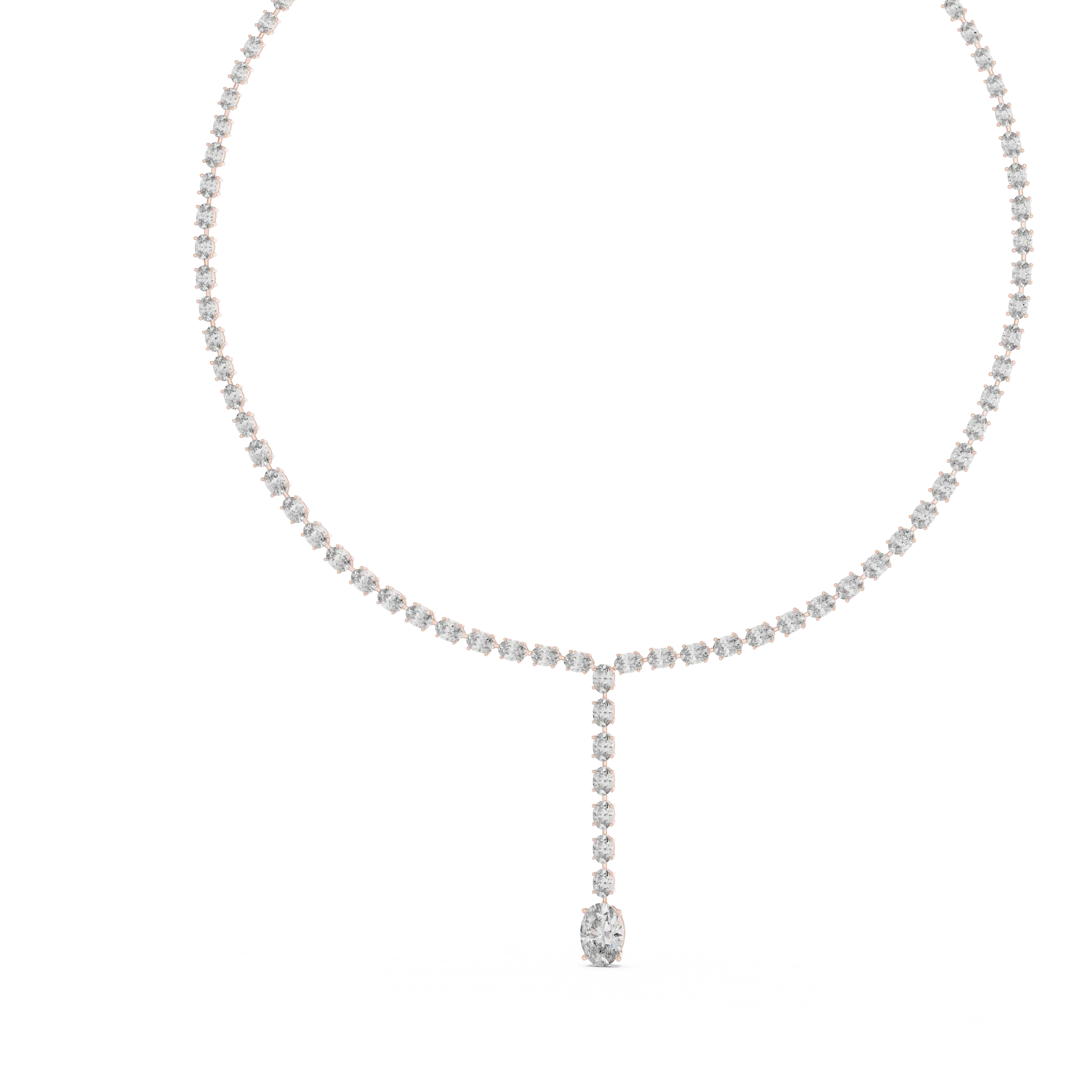 Pearl necklace with a clasp on a white background