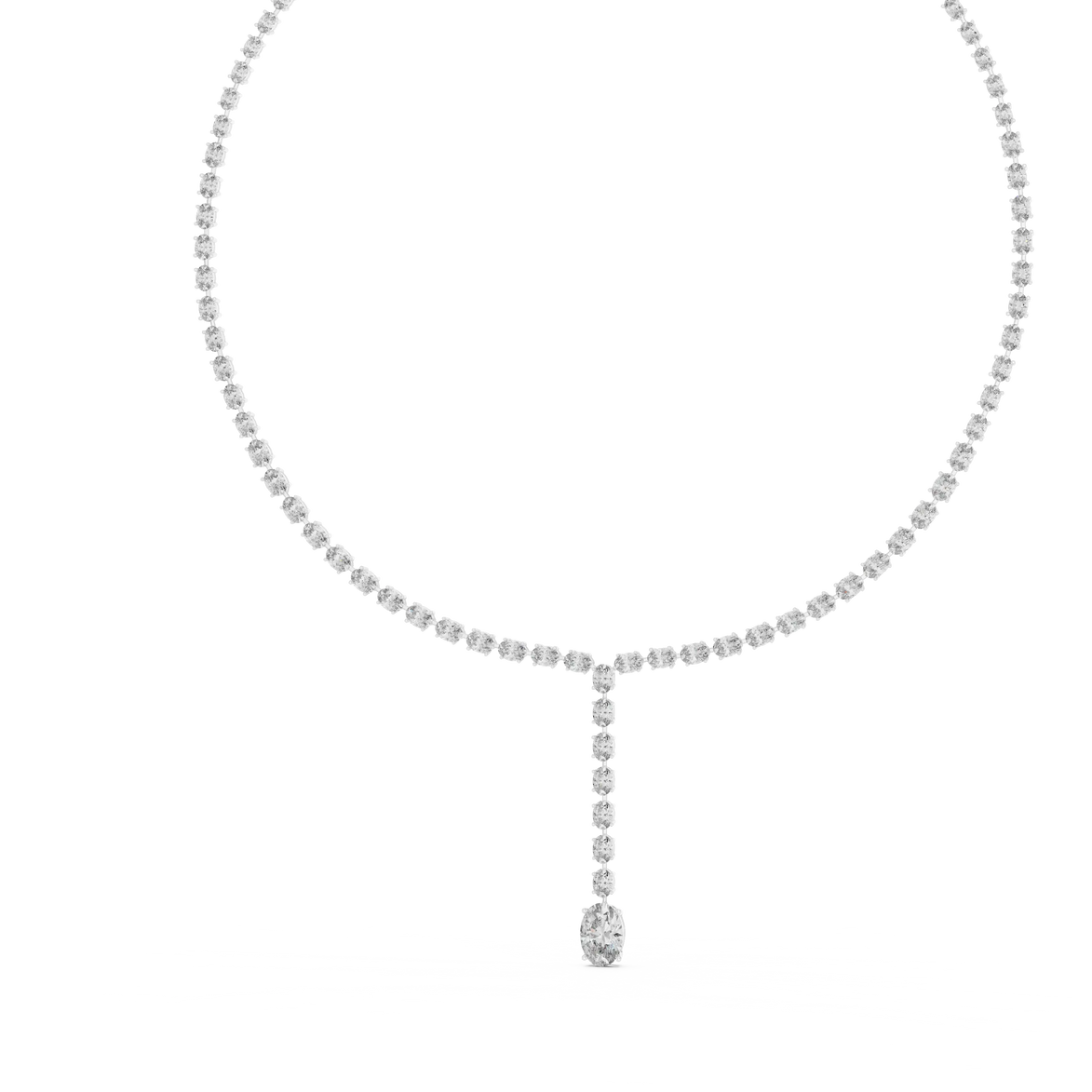 Pearl necklace with a clasp on a white background