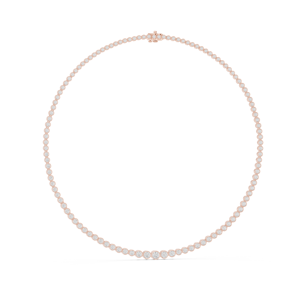 Classic Bezel Set Diamond Tennis Necklace