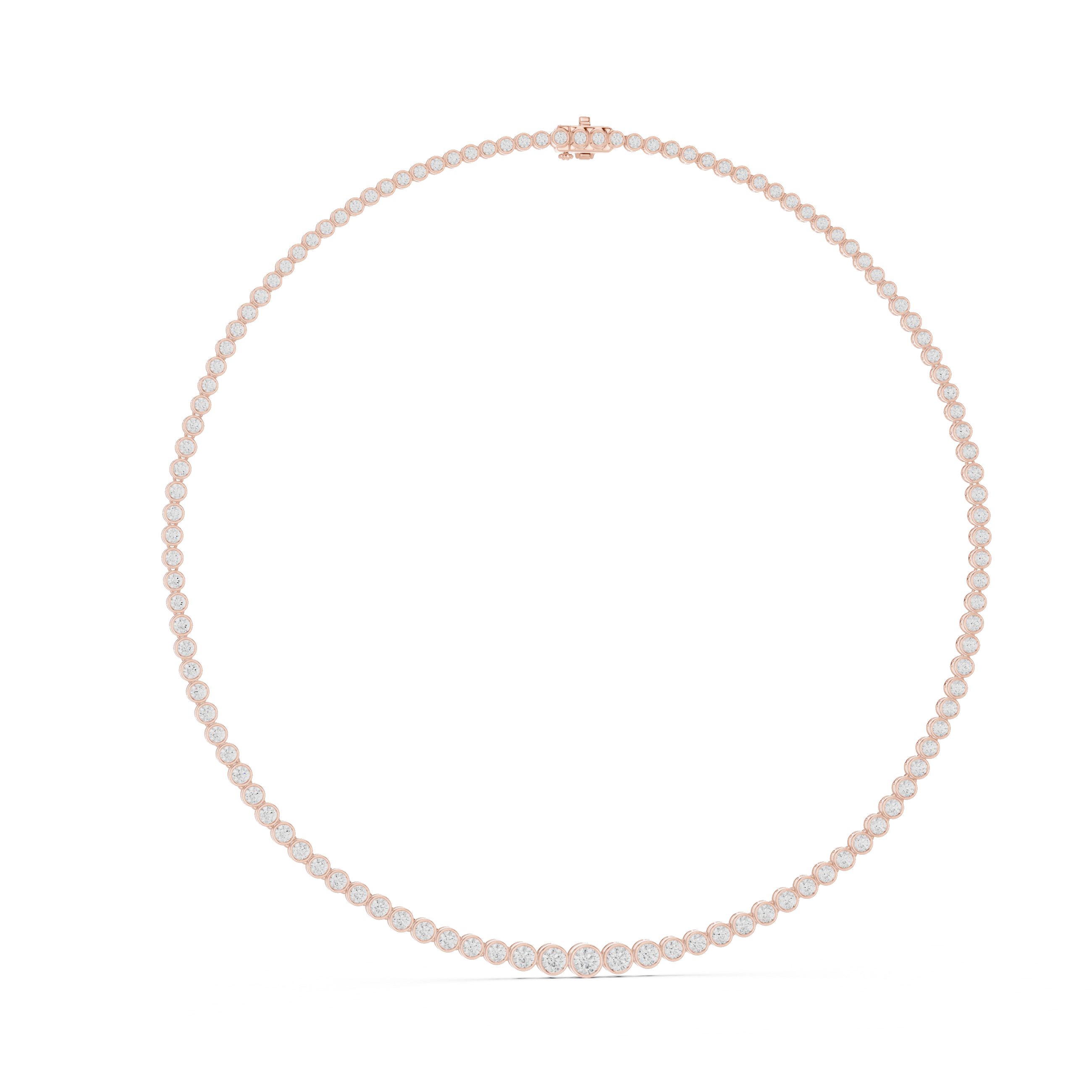 Classic Bezel Set Diamond Tennis Necklace