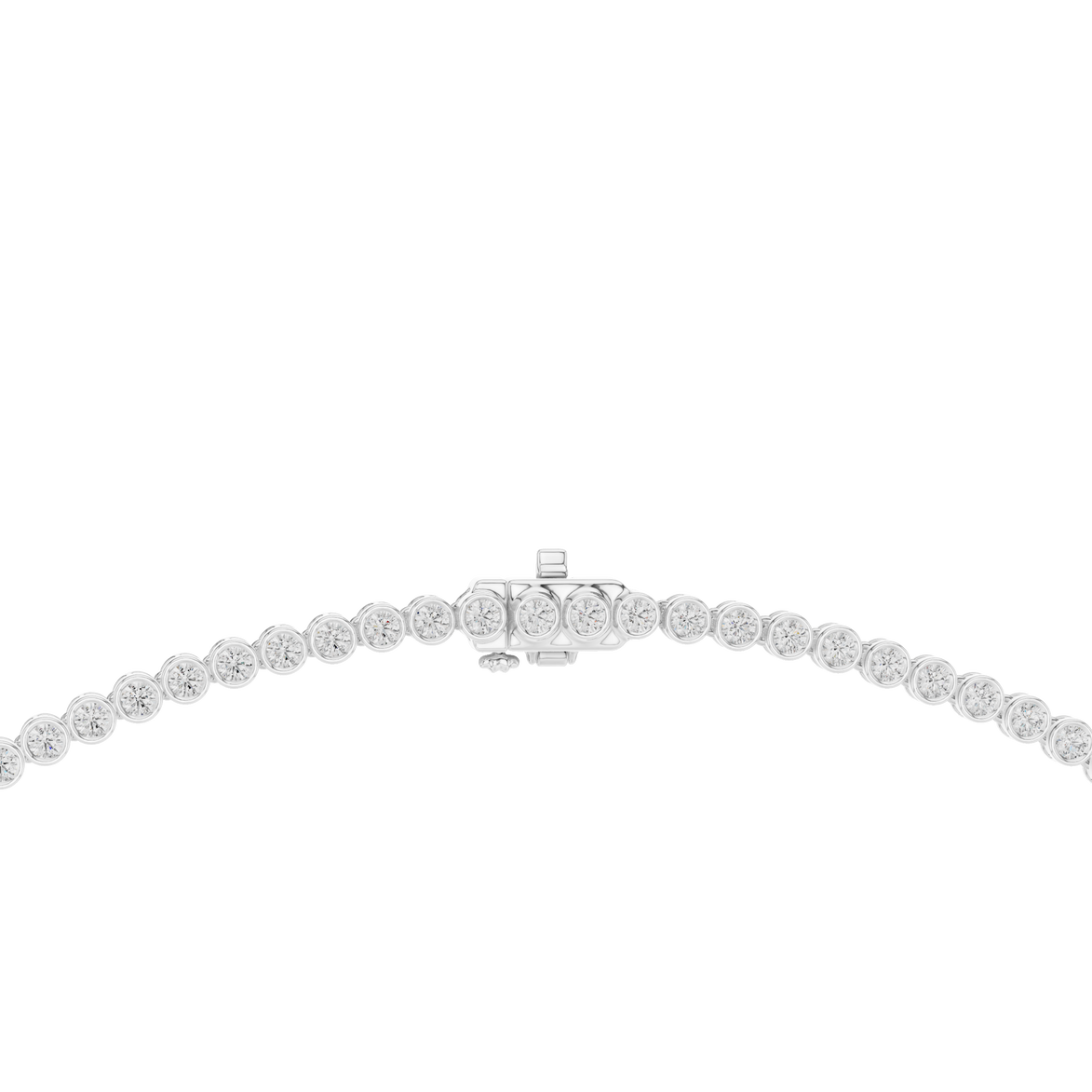 Classic Bezel Set Diamond Tennis Necklace