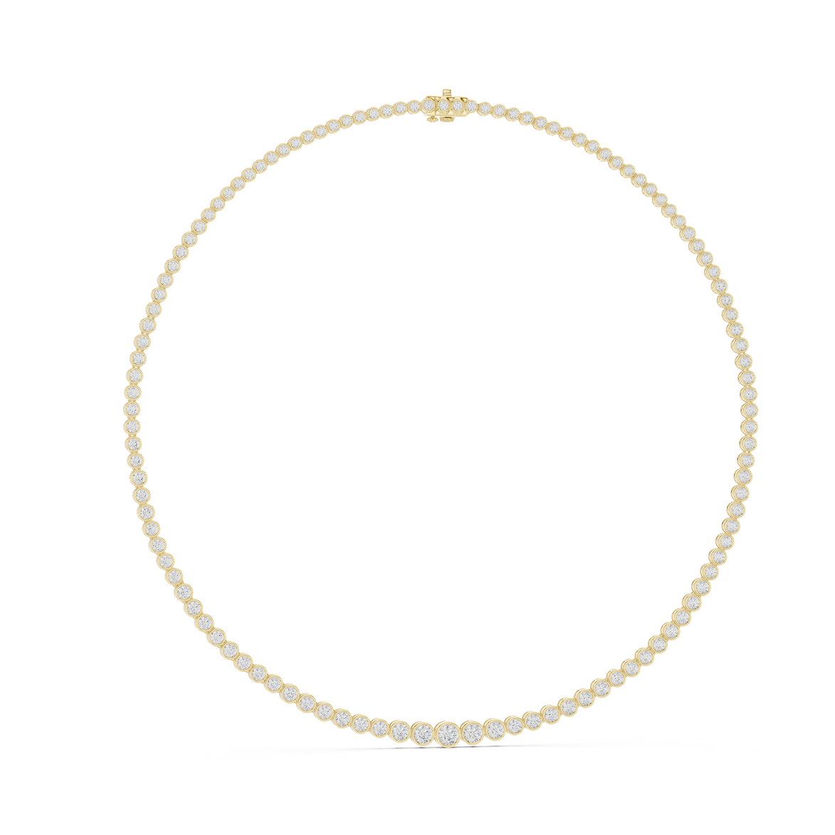 Classic Bezel Set Diamond Tennis Necklace