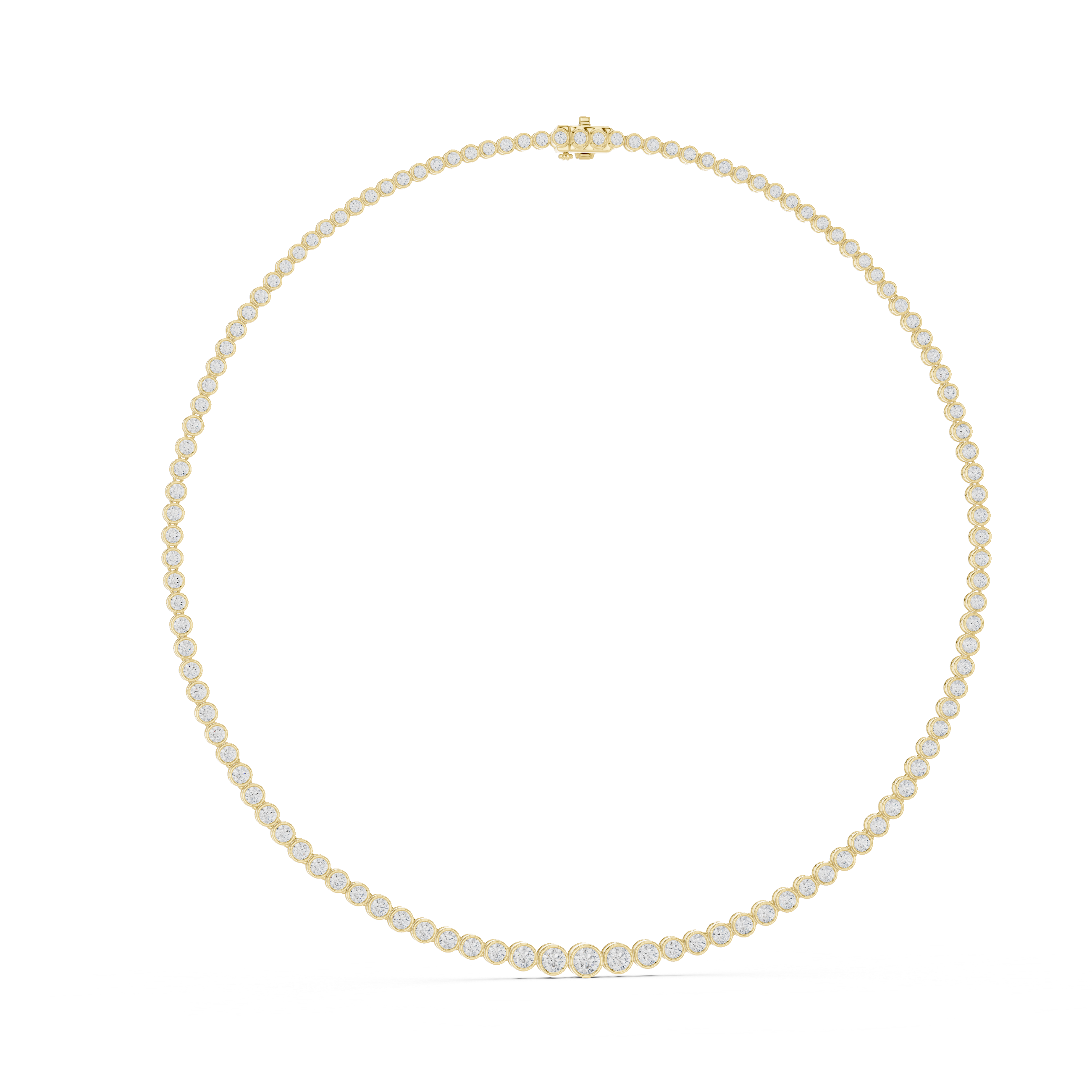 Classic Bezel Set Diamond Tennis Necklace