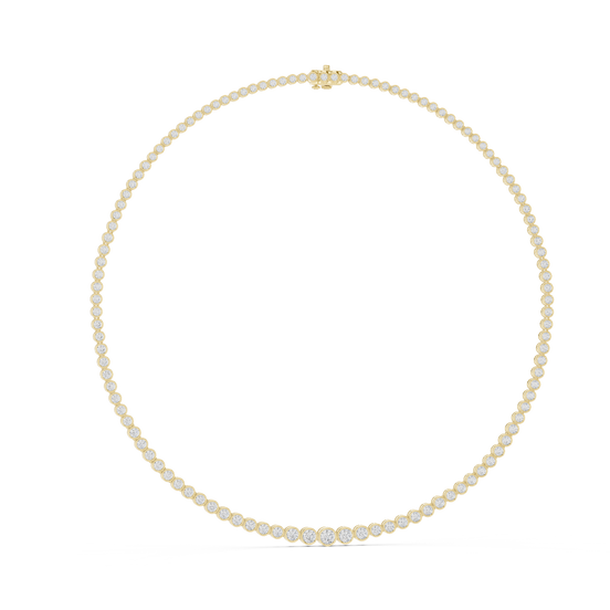Classic Bezel Set Diamond Tennis Necklace