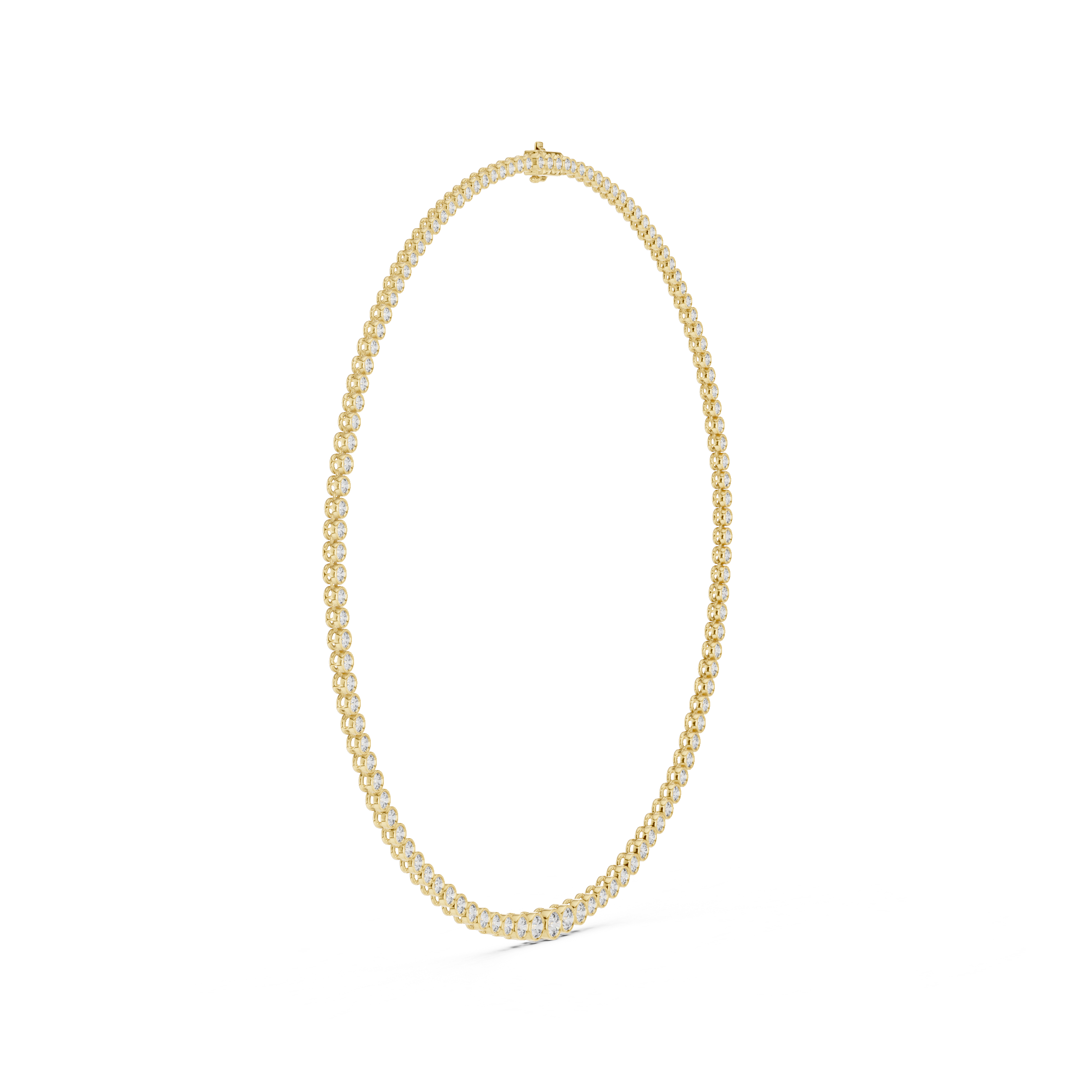 Classic Bezel Set Diamond Tennis Necklace