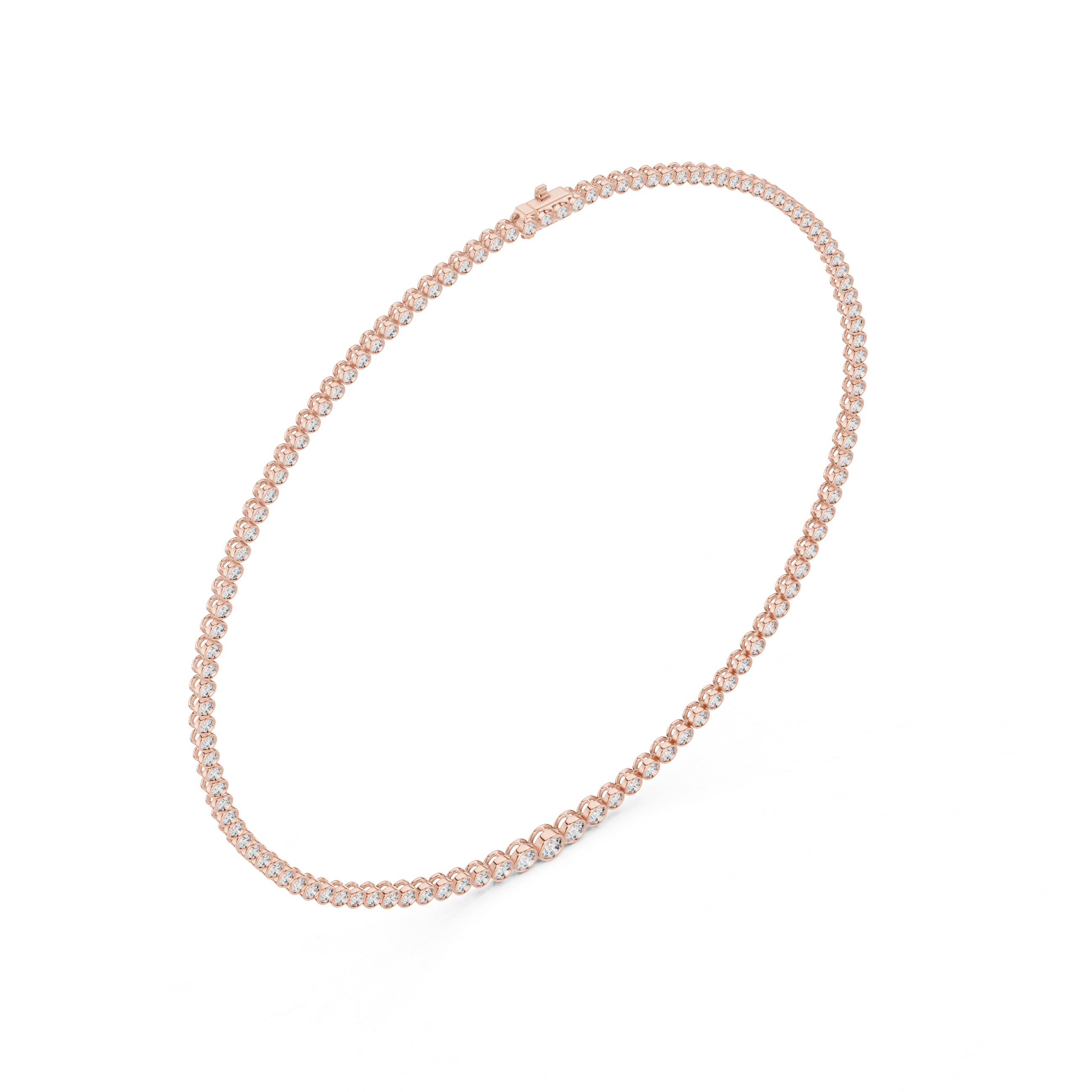 Gold necklace on a white background