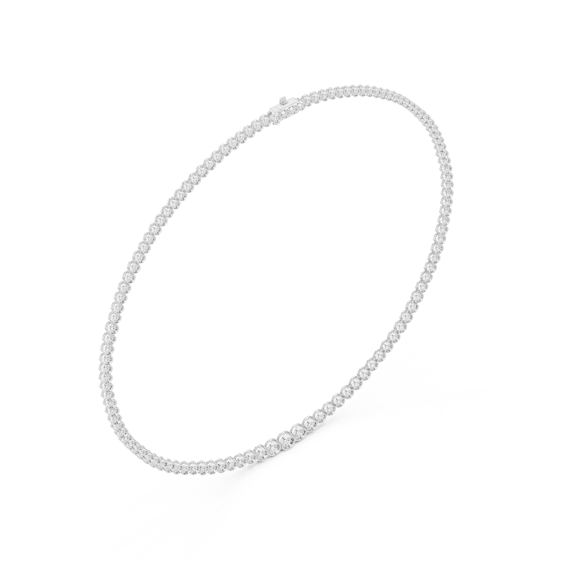 Gold necklace on a white background