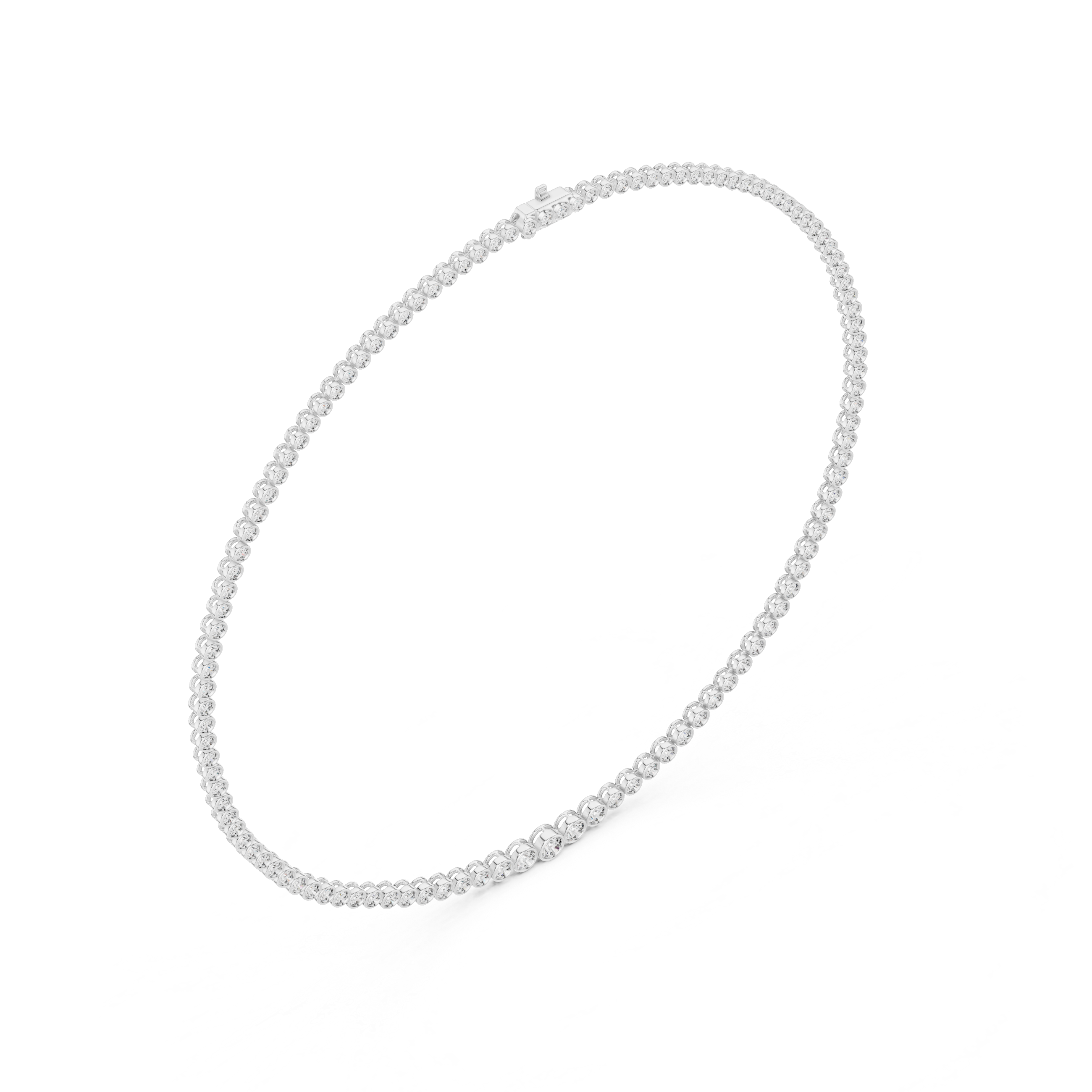 Gold necklace on a white background