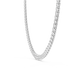 Silver chain necklace on a white background