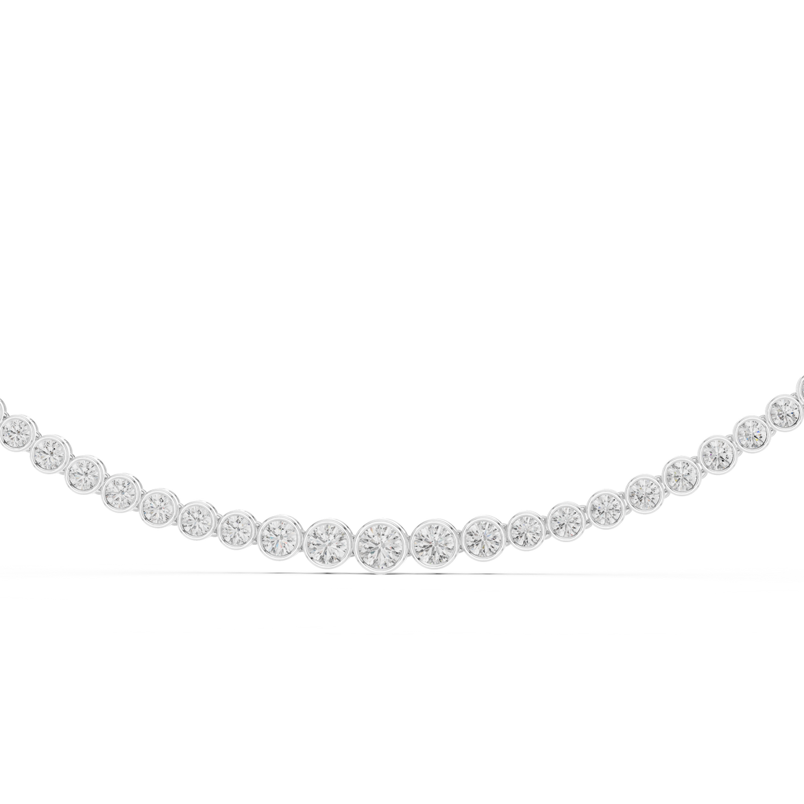 Gold necklace with diamonds on a white background