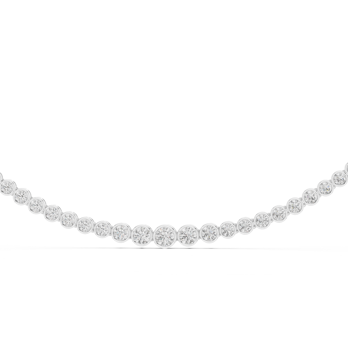 Gold necklace with diamonds on a white background