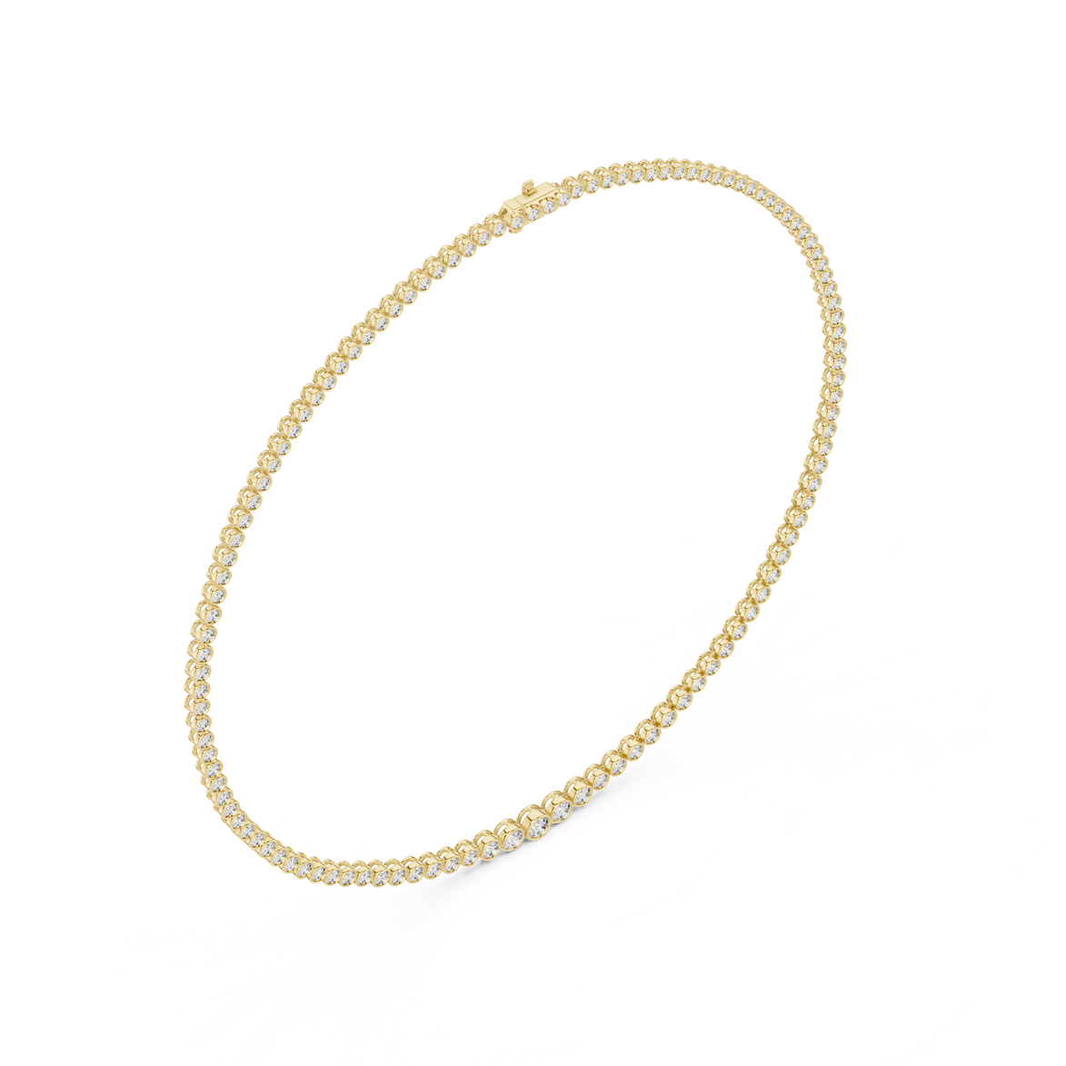 Gold necklace on a white background