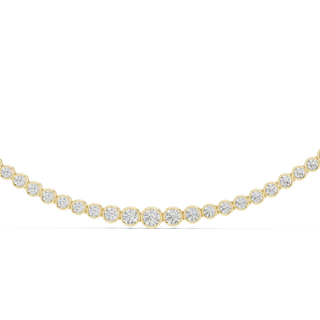 Gold necklace with diamonds on a white background
